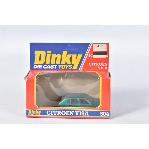 146 - FIVE BOXED LATER ISSUE DINKY TOYS CARS, Volvo 265DL Estate, No.122 (Italian made model), Austin Prin... 