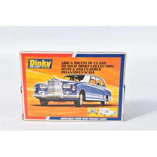 146 - FIVE BOXED LATER ISSUE DINKY TOYS CARS, Volvo 265DL Estate, No.122 (Italian made model), Austin Prin... 