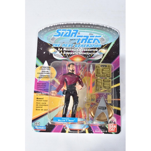 148 - A COMPLETE SET OF BANDAI STAR TREK THE NEXT GENERATION ACTION FIGURES, from 1993, all 10 figures sti... 