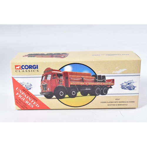 156 - A QUANTITY OF BOXED CORGI CLASSICS BREWERY RELATED SETS AND MODELS, to include Foden FG Flatbed Scot... 