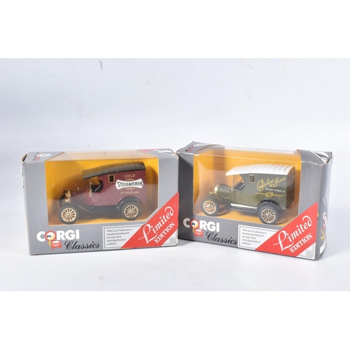 160 - A QUANTITY OF BOXED CORGI CLASSICS FORD MODEL T VANS AND TANKER MODELS, to include J. Lyons & Co. va... 