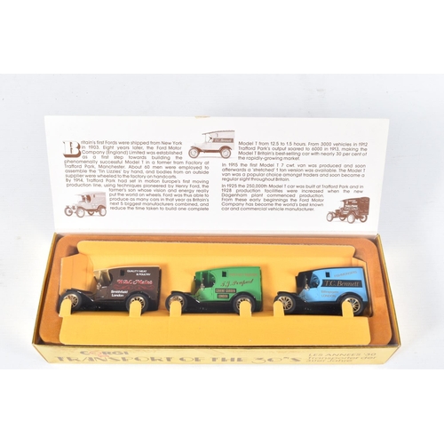 160 - A QUANTITY OF BOXED CORGI CLASSICS FORD MODEL T VANS AND TANKER MODELS, to include J. Lyons & Co. va... 