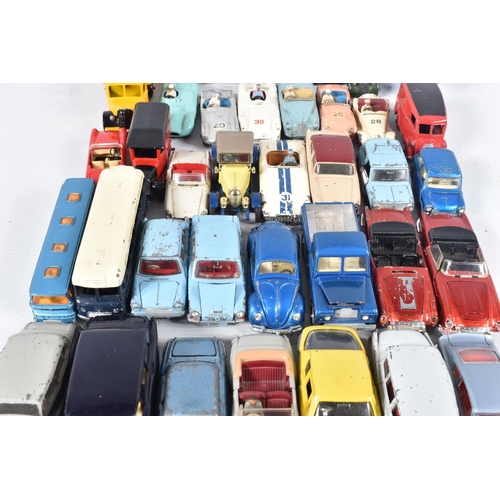 162 - A QUANTITY OF UNBOXED AND ASSORTED PLAYWORN DINKY TOYS VEHICLES, to include Sunbeam Talbot Sports, N... 