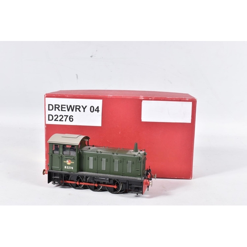 187 - A BOXED BACHMANN BRASSWORKS O GAUGE DREWRY CLASS 04 SHUNTER, No.D2276, lightly weathered B.R. green ... 