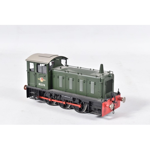 187 - A BOXED BACHMANN BRASSWORKS O GAUGE DREWRY CLASS 04 SHUNTER, No.D2276, lightly weathered B.R. green ... 