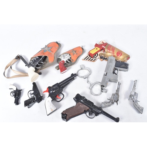 258 - A DIECAST LONE STAR CAPTAIN SCARLET CAP GUN AND HOLSTER, with a collection of other diecast and plas... 