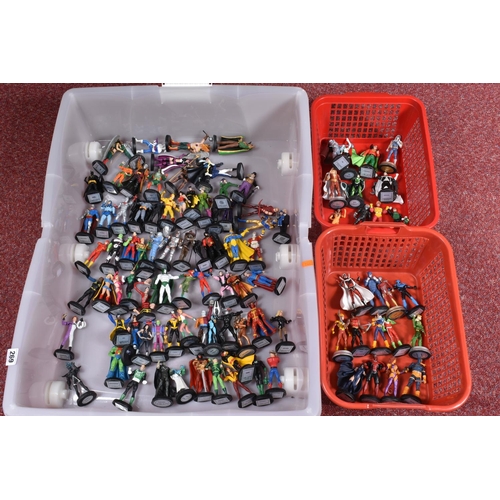 269 - THREE TRAYS OF UNBOXED EAGLEMOSS DC FIGURES, approximately 100 in total, included are Superman, Gree... 