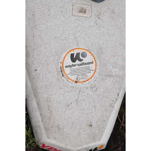 1003 - A WAYLER YPS SAILBOARD 370cm long with frame, sail and fin