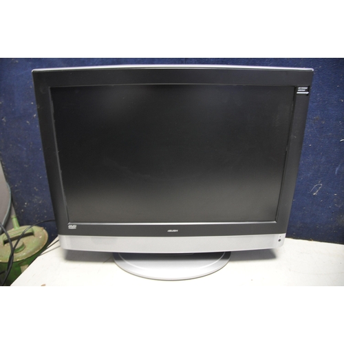 1054 - A BUSH LY2211WCW 22in TV/DVD PLAYER with remote along with a bush IDLCD19W16DHD 19in TV/DVD PLAYER w... 