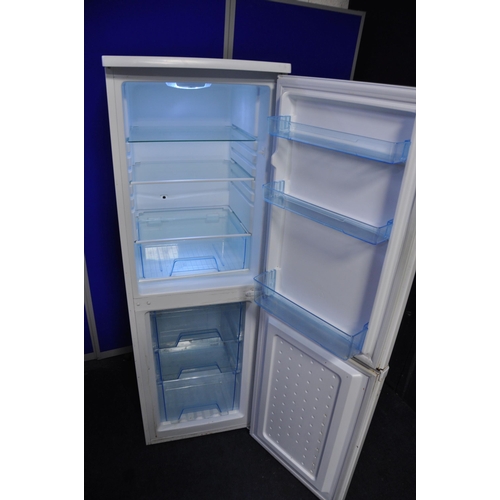 1063 - A LOGIK LFC50W12 FRIDGE FREEZER measuring 50cm x depth 55cm x height 152cm (PAT pass and working)