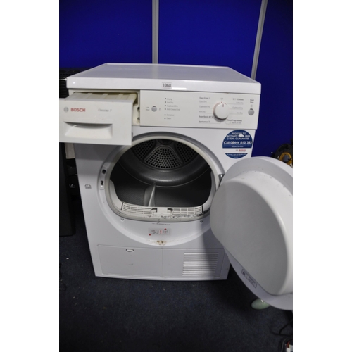 1068 - A BOSCH WTE84105GB DRYER measuring width 60cm x depth 64cm x height 85cm (PAT pass and working)