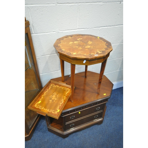 1203 - AN ART DECO SINGLE DOOR DISPLAY CABINET,  with a raised back, two glass shelves, mirrored decoration... 