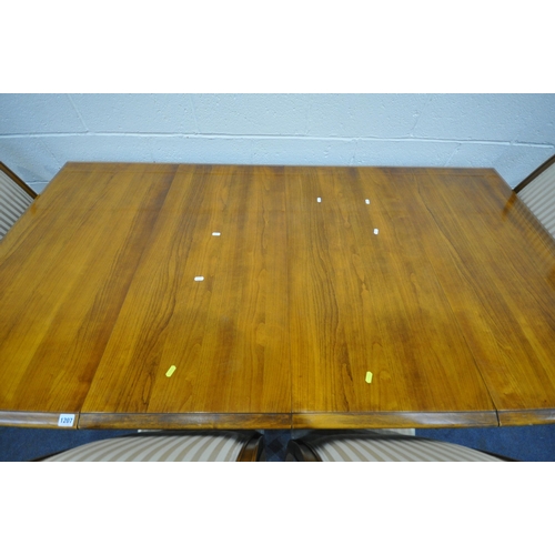 1207 - A CHERRYWOOD SQUARE EXTENDING DINING TABLE, with two additional leaves, extended  length 190cm x clo... 