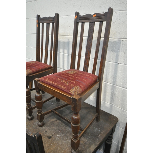 1211 - A VICTORIAN MAHOGANY KITCHEN TABLE, on turned legs, length 125cm x depth 80cm x height 72cm (conditi... 