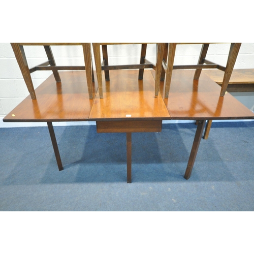 1223 - A GEORGIAN MAHOGAY GATE LEG TABLE, open length 162cm x closed width 56cm x depth 117cm x height 71cm... 