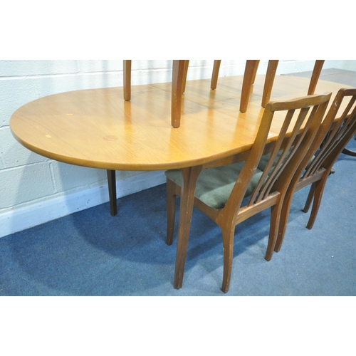 1297 - A MID CENTURY SUTCLIFFE OF TODMORDEN TEAK EXTENDING DINING TABLE, with a single additional leaf, ext... 