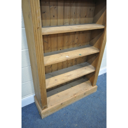 1317 - A MODERN PINE OPEN BOOKCASE, with four fixed shelves, width 105cm x depth 34cm x height 187cm (condi... 