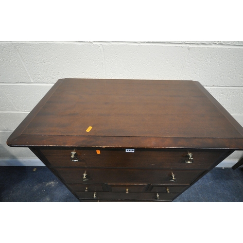 1328 - A STAG MINSTREL CHEST OF SEVEN DRAWERS, width 82cm x depth 47cm x height 104cm (condition - drop han... 