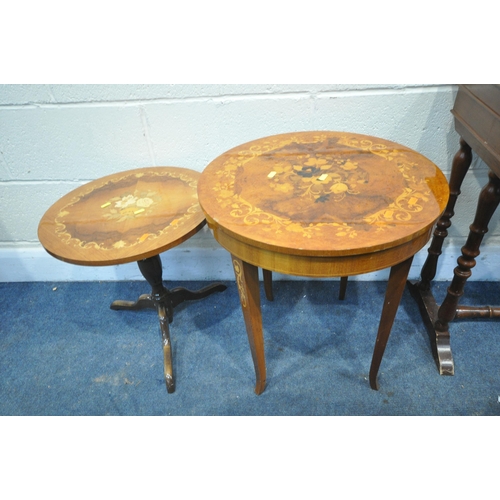 1345 - A SELECTION OF OCCASIONAL FURNITURE, to include an oval mahogany coffee table, length 118cm x depth ... 