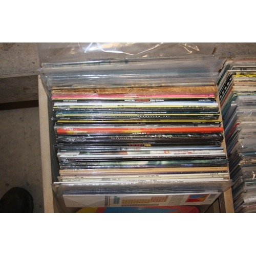 801 - A BESPOKE WHEELED LP TRAY INCLUDING TWENTY SEVEN ,STILL CELLOPHANED, LPS, approx. ninety vintage LPs... 