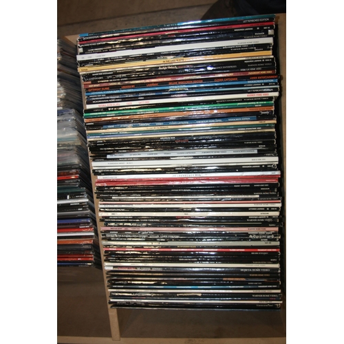 805 - A BESPOKE WHEELED LP TRAY INCLUDING EIGHTY LASERDISC MOVIES and seventy eight LPs of mostly movie So... 