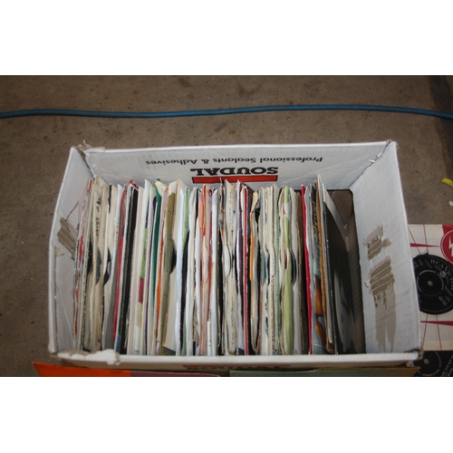 813 - A TRAY CONTAINING OVER ONE HUNDRED AND TWENTY 7in SINGLES including Mini Monster and Ape-man by The ... 