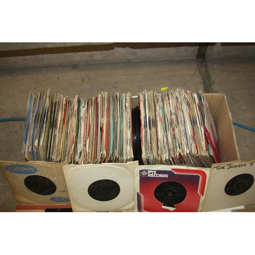 814 - TWO TRAYS CONTAINING OVER ONE HUNDRED AND EIGHTY 7in SINGLES including Little Richard, The Jackson 5... 