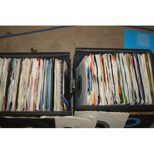 818 - TWO CASES CONTAINING OVER TWO HUNDRED 7in SINGLES from the 1970s and 80s including a number by Showa... 