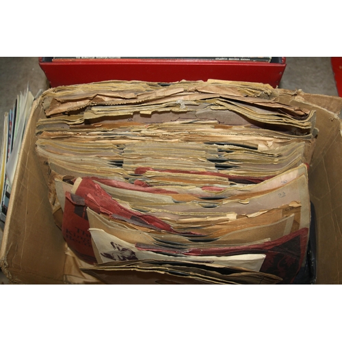 819 - THREE BOXES CONTAINING OVER EIGHTY LPs, over sixty 78s ( some warped) and forty singles from artists... 