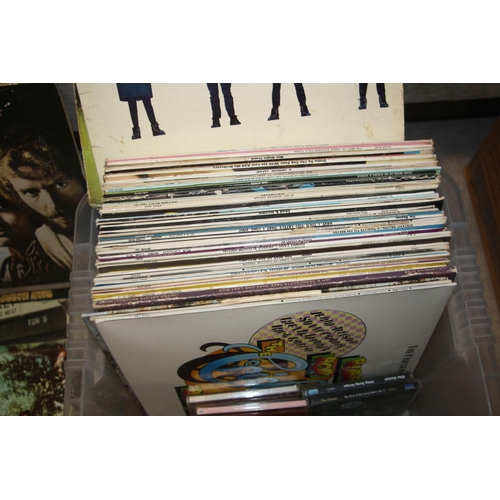 824 - A TRAY AND A CASE CONTAINING EIGHTY FOUR LPs including Help (1st press ,G), For Sale (1st ,G), With ... 