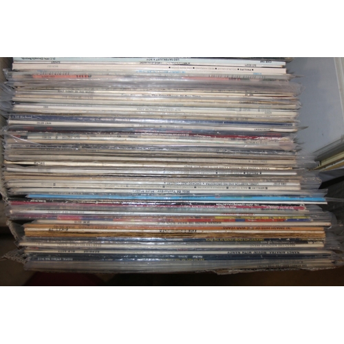 827 - A BOX AND TWO CASE CONTAINING OVER ONE HUNDRED LPs and over sixty sleeveless LPs including Through T... 