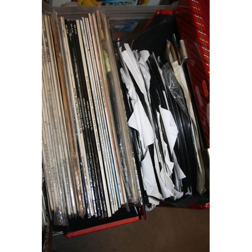 827 - A BOX AND TWO CASE CONTAINING OVER ONE HUNDRED LPs and over sixty sleeveless LPs including Through T... 