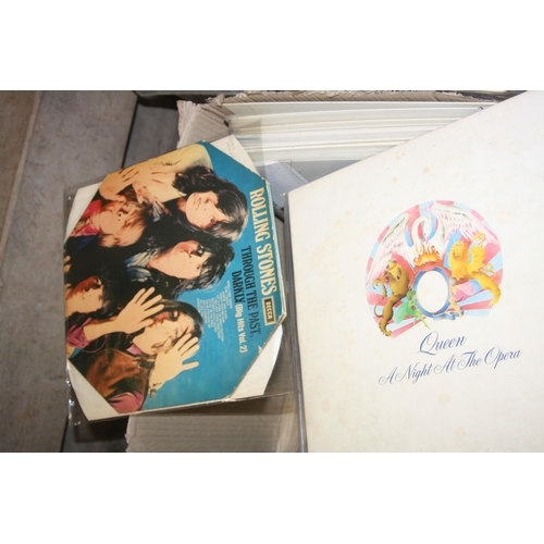 827 - A BOX AND TWO CASE CONTAINING OVER ONE HUNDRED LPs and over sixty sleeveless LPs including Through T... 