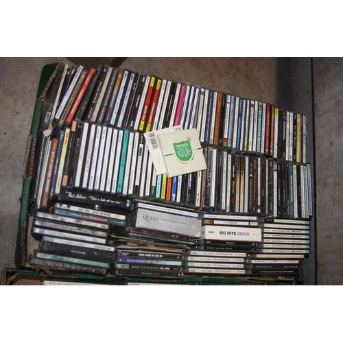 840 - THREE TRAYS CONTAINING APPROX THREE HUNDRED AND FIFTY CDs including The Mission, Icicle Works, Queen... 