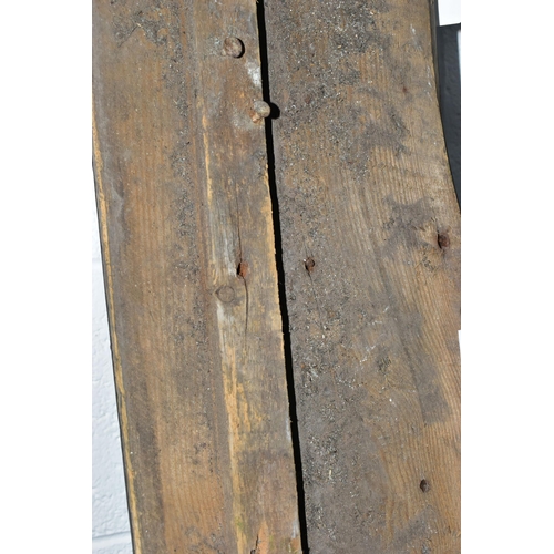 863A - A 19TH CENTURY WOODEN BOARD LATER PAINTED AS A 'DENTIST' SIGN, with applied wooden tooth to either e... 