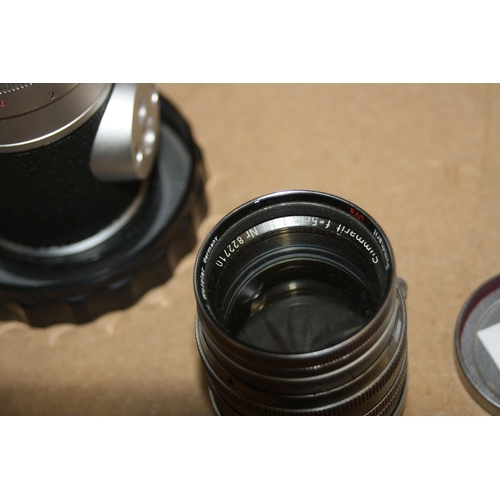 867 - A LEITZ SUMMARIT 5cm f1.5 SCREW FIT LENS with front and back caps along with a Hektor 135mm f4.5 bay... 