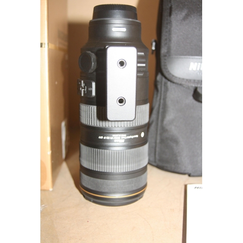 880 - A BOXED NIKKOR AF-S 70-200mm f2.8G ED VRll CAMERA LENS with manual, padded case and strap Serial No ... 