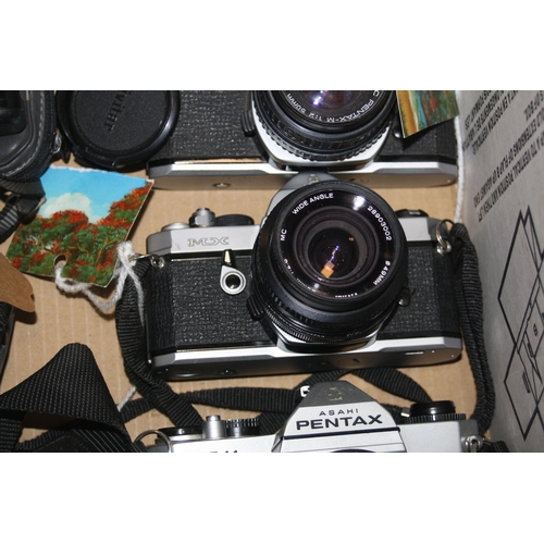 903 - A TRAY CONTAINING SIX PENTAX CAMERAS including a K1000 with a M 50mm f2 lens, a KM with a M 50mm f1.... 