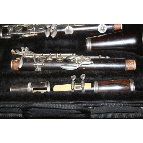 932 - A BOOSEY AND HAWKES REGENT CLARINET constructed from ebony Serial No 119257 in a Stagg  padded case