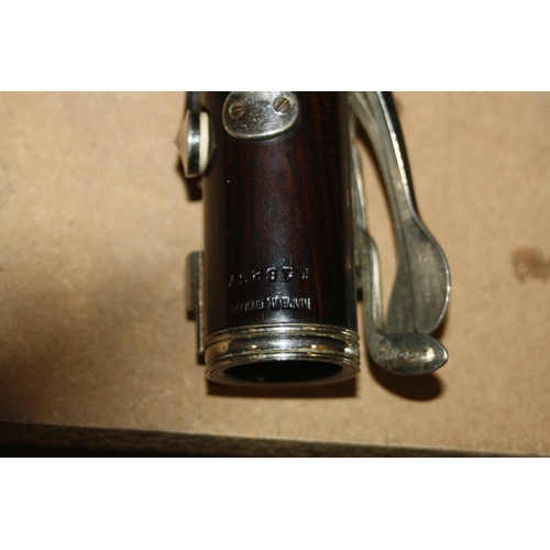 932 - A BOOSEY AND HAWKES REGENT CLARINET constructed from ebony Serial No 119257 in a Stagg  padded case