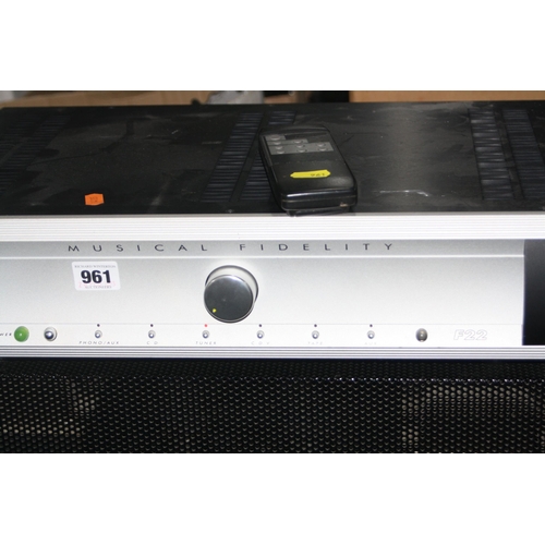 961 - A MUSICAL FIDELITY F22 HI FI PRE-AMP with remote ( PAT pass and working)