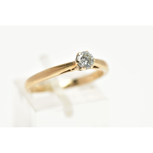 10 - A 9CT GOLD SINGLE STONE DIAMOND RING, a round brilliant cut diamond, approximate total diamond weigh... 