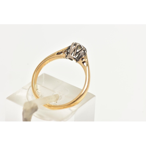 11 - A 18CT GOLD SINGLE STONE DIAMOND RING, a round brilliant cut diamond, approximate total diamond weig... 