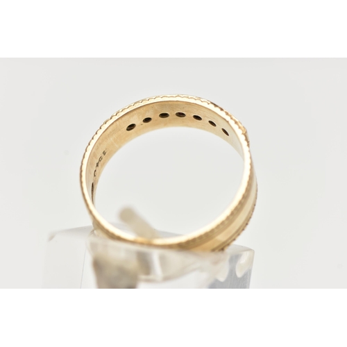 2 - A 9CT YELLOW GOLD ACROSTIC RING, set with a row of circular cut gemstones spelling out the word 'Dea... 