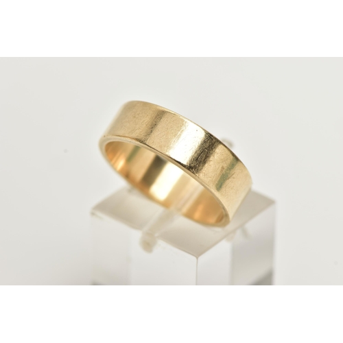 41 - A 9CT GOLD WIDE BAND RING, flat polished band, approximate band width 5.9mm, hallmarked 9ct Birmingh... 