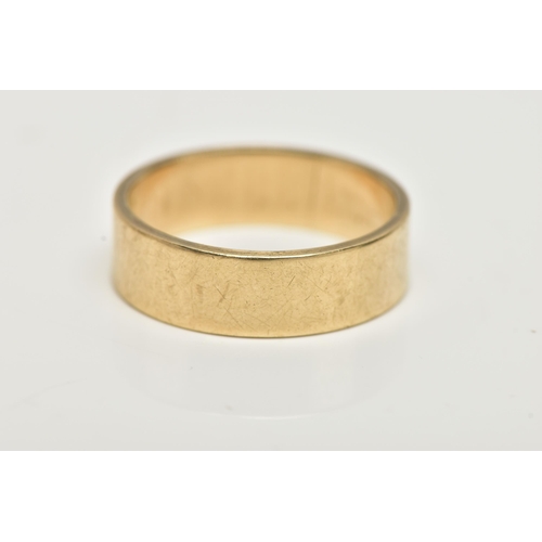 41 - A 9CT GOLD WIDE BAND RING, flat polished band, approximate band width 5.9mm, hallmarked 9ct Birmingh... 