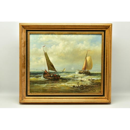 295 - G MURPHY (20TH CENTURY) A NOSTALGIC MARITIME SCENE PAINTED IN A 19TH CENTURY STYLE, depicting fishin... 