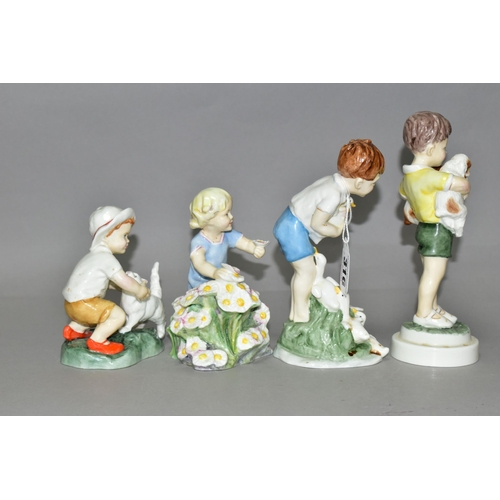 316 - FOUR ROYAL WORCESTER FIGURES OF CHILDREN, modelled by F G Doughty, comprising Snowy 3457, May 3455, ... 