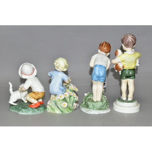 316 - FOUR ROYAL WORCESTER FIGURES OF CHILDREN, modelled by F G Doughty, comprising Snowy 3457, May 3455, ... 