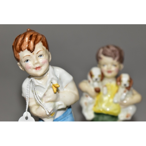 316 - FOUR ROYAL WORCESTER FIGURES OF CHILDREN, modelled by F G Doughty, comprising Snowy 3457, May 3455, ... 